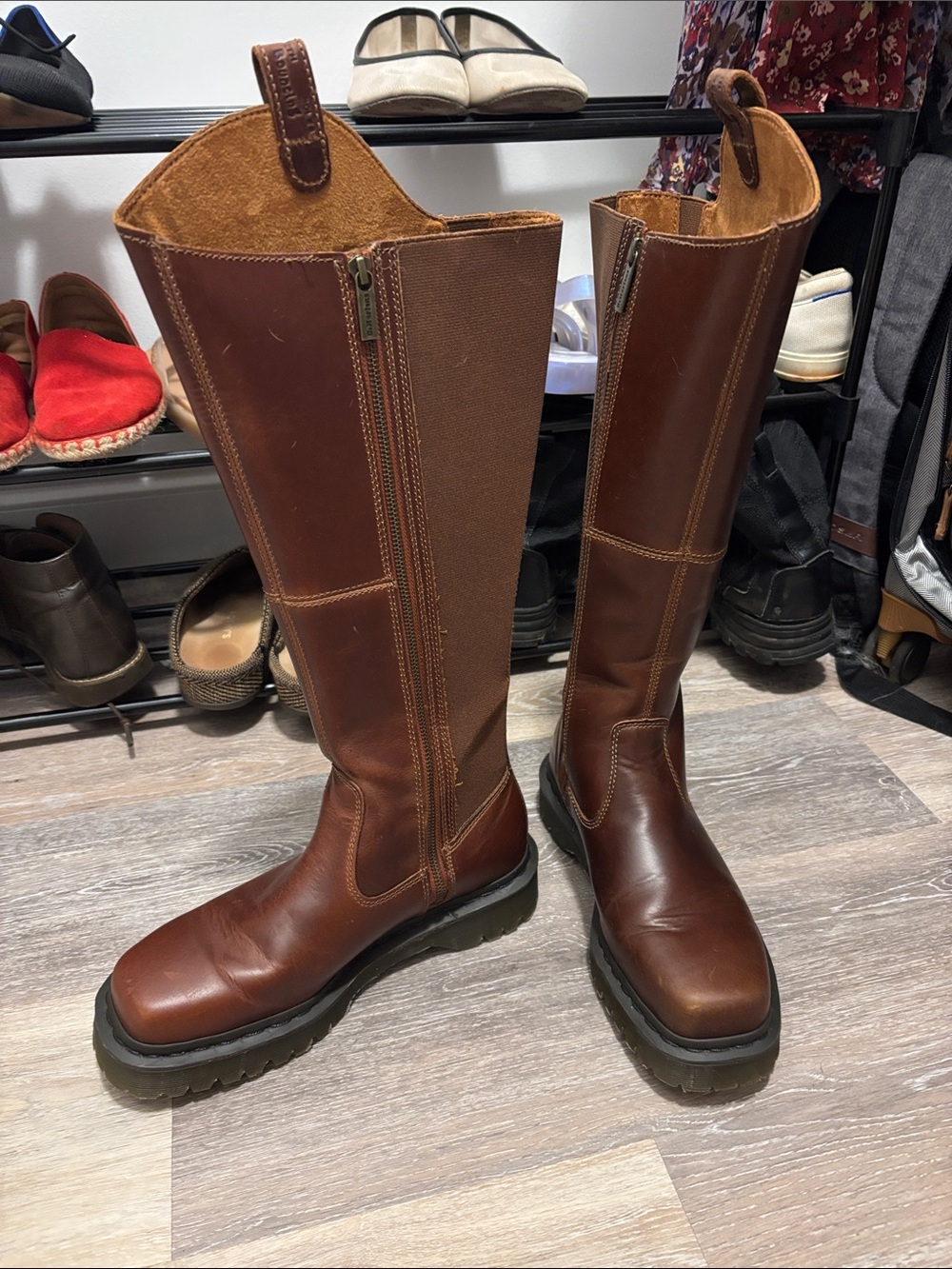 Dr. Martens AMAAYAH KNEE HIGH LEATHER BOOTS